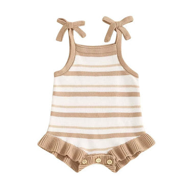 Sleeveless Strap Stripes Baby Romper