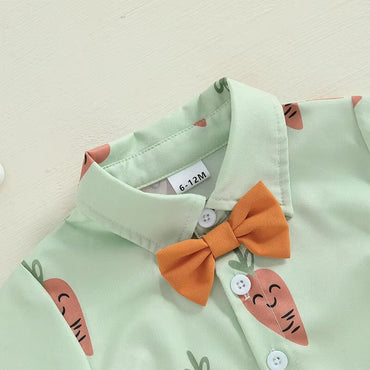 Short Sleeve Carrot Orange Shorts Toddler Set