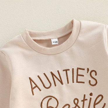 Long Sleeve Auntie's Bestie Leopard Toddler Set