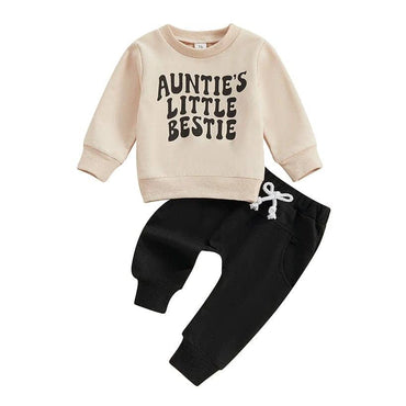 Long Sleeve Auntie's Little Bestie Baby Set Black 3-6 M