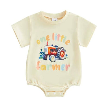 One Little Farmer Baby Bodysuit Beige 0-3 M