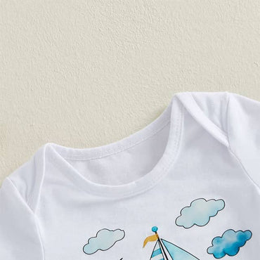 Short Sleeve Sailboat Baby Bodysuit