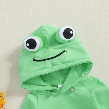 Long Sleeve Hooded Frog Baby Romper