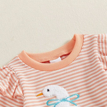 Long Sleeve Striped Goose Baby Set