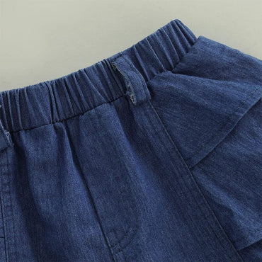 Denim Ruffled Toddler Shorts
