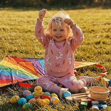 Long Sleeve Pink Bunny Carrot Baby Set