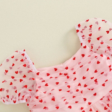 Valentine's Day Pink Hearts Toddler Dress