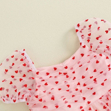 Valentine's Day Pink Hearts Toddler Dress