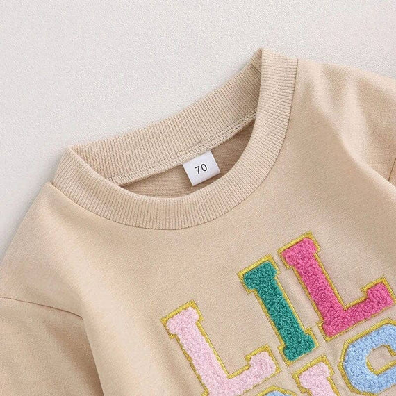 Lil Sis Beige Baby Bodysuit