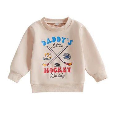 Hockey Season Toddler Sweatshirt Beige 9-12 M