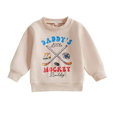 Hockey Season Toddler Sweatshirt Beige 9-12 M