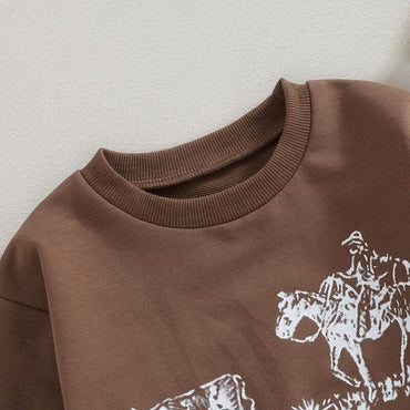Brown Western Toddler Sweatshirt