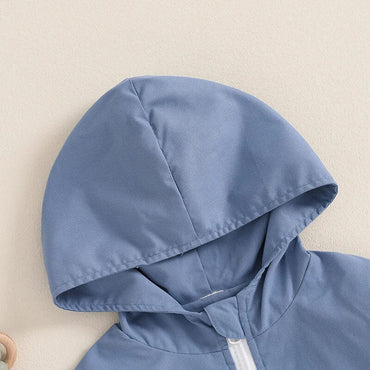 Color Block Hooded Zip-Up Toddler Jacket