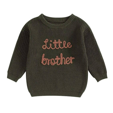 Little Brother Knitted Baby Sweater Dark Green 0-3 M