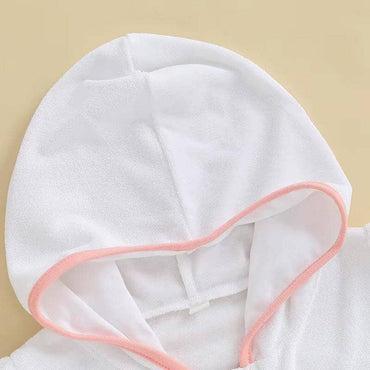 Short Sleeve Hooded Floral Toddler Cover-Up