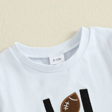 Short Sleeve Plaid Football Toddler Set