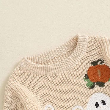 Halloween Boo Knit Baby Sweater
