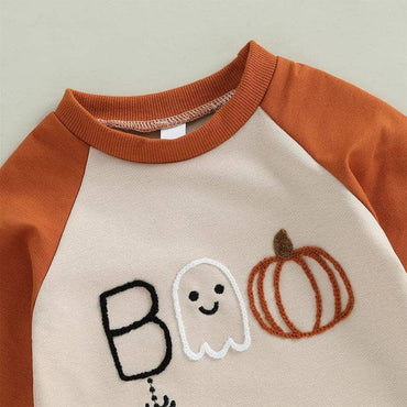 Long Sleeve Halloween Boo Baby Jumpsuit