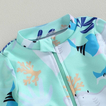 Long Sleeve Marine Life Toddler Swimsuit