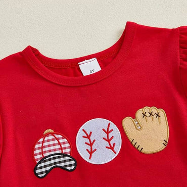 Puff Sleeve Baseball Toddler Set