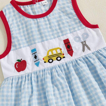 Sleeveless Plaid Shorts Baby Set