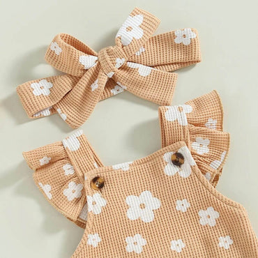 Floral Waffle Baby Romper