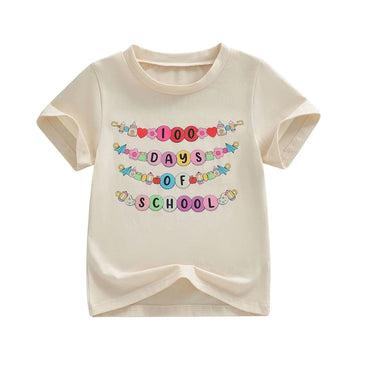 100 Days School Celebration Toddler Tee T-Shirt The Trendy Toddlers Beige 3T
