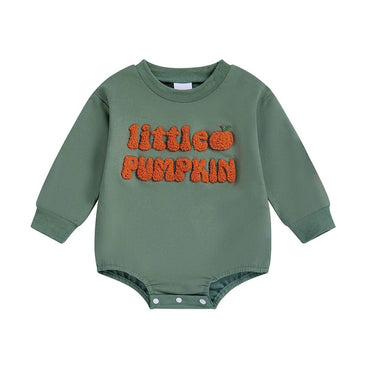 Long Sleeve Little Pumpkin Baby Bodysuit Green 0-3 M