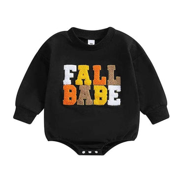 Long Sleeve Fall Babe Baby Bodysuit Black 0-3 M