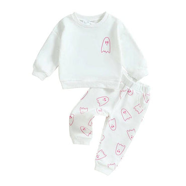 Long Sleeve Halloween Ghost Baby Set White 9-12 M