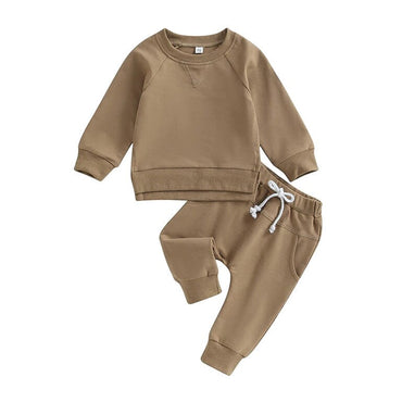 Solid Long Sleeve Baby Set Brown 3-6 M