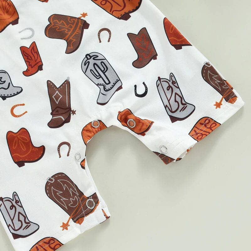 Baby Boy Cowboy Boots Sleeveless Romper The Trendy Toddlers