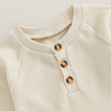 Solid Waffle Baby Pullover
