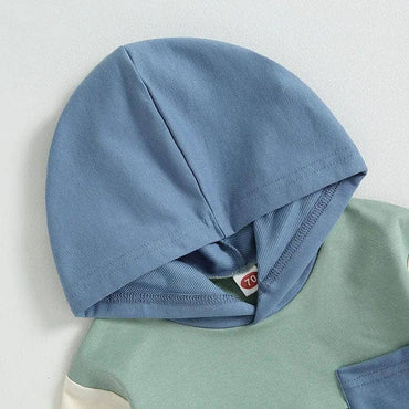 Color Block Hooded Baby Set