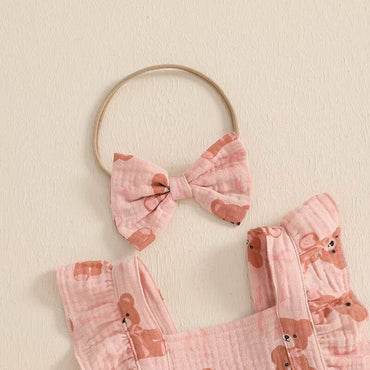 Teddy Bear Ruffled Baby Romper