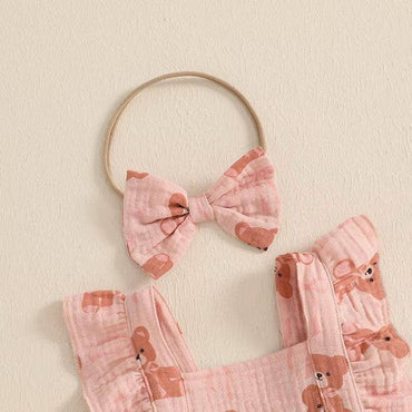 Teddy Bear Ruffled Baby Romper