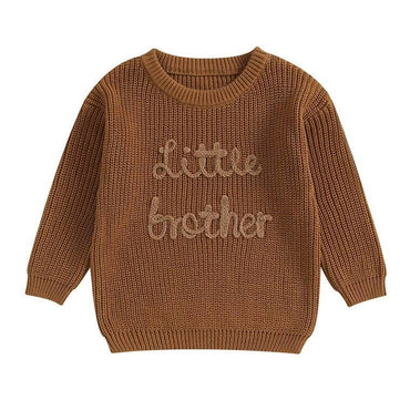 Little Brother Knitted Baby Sweater Brown 0-3 M