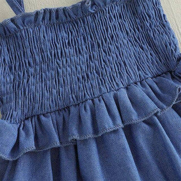 Sleeveless Tie Shoulder Solid Baby Romper