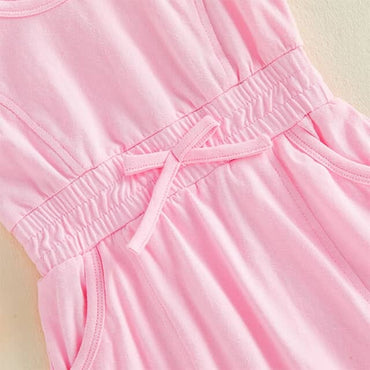 Sleeveless Solid Toddler Dress
