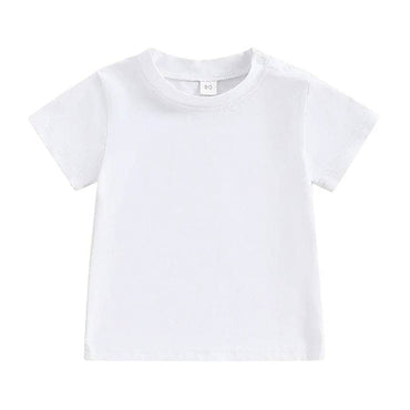 Solid Snap Buttons Toddler Tee White 9-12 M