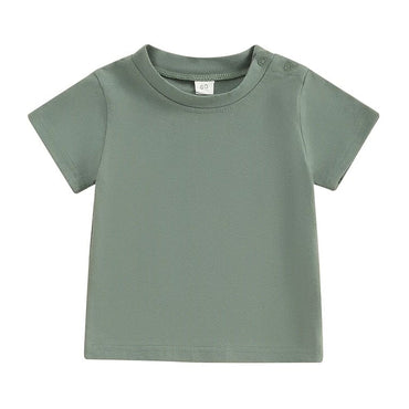 Solid Snap Buttons Toddler Tee Green 9-12 M