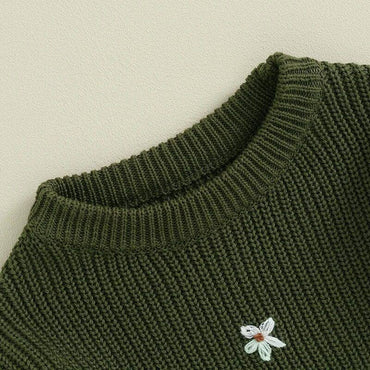 Floral Knit Baby Sweater