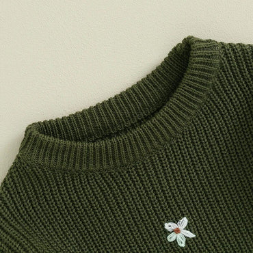 Floral Knit Baby Sweater