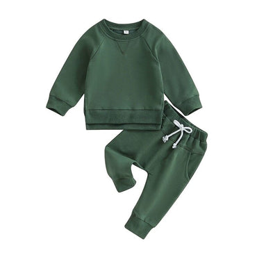 Solid Long Sleeve Baby Set Green 3-6 M