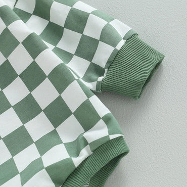 Long Sleeve Checkered Baby Bodysuit