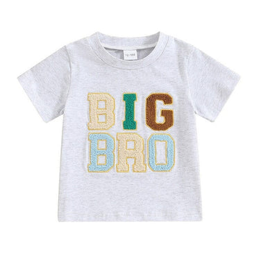 Big Bro Fuzzy Toddler Tee Gray 12-18 M