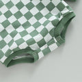 Long Sleeve Checkered Baby Bodysuit   