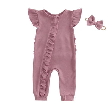 Sleeveless Purple Zip Up Baby Jumpsuit