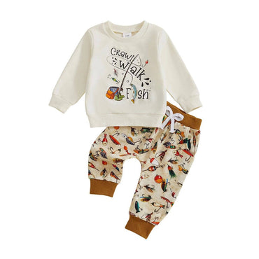 Long Sleeve Fisherman Baby Set Beige 3-6 M
