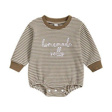 Homemade Rolls Striped Baby Bodysuit Brown 0-3 M